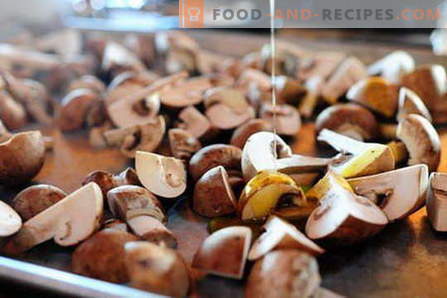 Cogumelos assados ​​no forno - as melhores receitas. Como corretamente e saboroso cozinhar cogumelos no forno.