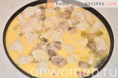 Omelete com couve-flor e cogumelos no forno