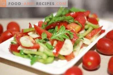 Salada com rúcula e tomate cereja