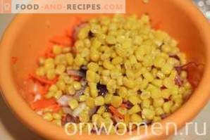 Salada de repolho com cenoura e milho