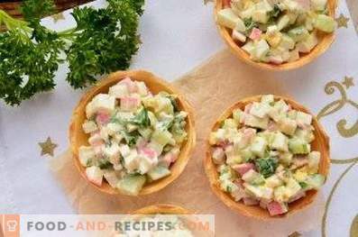 Tarteletes com palitos de caranguejo