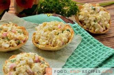 Tarteletes com palitos de caranguejo