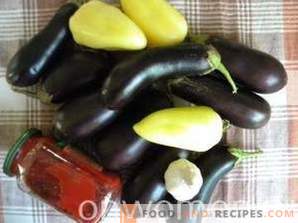 Eggplants in quick adjika