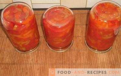 Pimenta em molho de tomate para o inverno