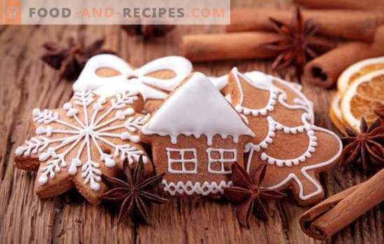 Gingerbread com cobertura - um sabor festivo! Pão de gengibre pintado com esmalte: proteína, chocolate, açúcar