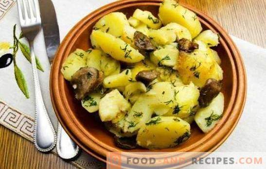 Batatas com cogumelos em um fogão lento são melhores do que em uma frigideira. Batatas com cogumelos em um fogão lento: frito, cozido, cozido