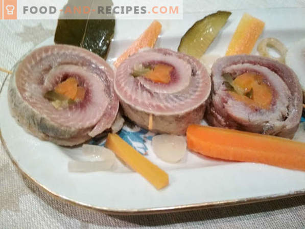 Rollmops - rolos de arenque com pepino: receita culinária com foto