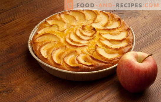 Vienkāršs un ātrs pīrāgs ar āboliem, apelsīniem, biezpienu. Labākās receptes ātrai ābolu pīrāgai